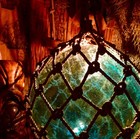 Tiki Bar Glass Float Light Lamp 12    Real Drilled Vintage Japanese Fishing Ball 