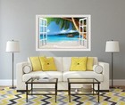 Beach Ocean Palm Trees  2 Wall Decal Sticker Graphic Art Mural - 4 Sizes