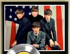 Beatles 45 Platinum Plated Record Display On An Open Air Wood Plaque  02