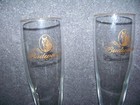 2 - Clydesdale Budweiser Millennium Flute Beer Glasses Glass Anheuser Busch 