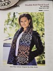 Mary Maxim Double Knit Floral Scarf Kit Grand Canyon Charcoal Heather Yarn
