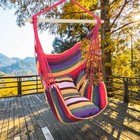 Outdoor Porch Patio Garden Chair Hanging Rope Swing Hammock Seat With 2 Pillows