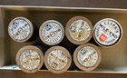 Vintage Clark   s Mile End Spool Cotton Thread Box With 7 Black Original Spools