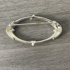 Vintage Art Deco Oval Silver Tone Rhinestone Pin Brooch  code 999 