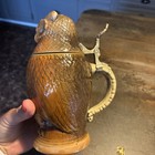 Vtg Mathias Girmscheid Figural Owl Beer Stein  740 Germany Golden Crown E r