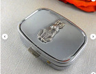 Steampunk Rabbit Pill Box Antique Silver Vintage Medicine Case Organizer Gothic