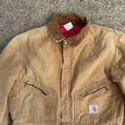Vtg Carhartt 996qz Mens 40r Regular Insulated Red Quilt Lined Duck Coveralls Usa