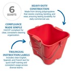 San Jamar Kleen-pail Pro  Bucket With Handle For Cleaning 6 Quarts  Red
