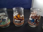 Vintage Lot Of 7 Welch s Glass Jelly Jars Peanuts Pooh Looney Tunes Snoopy Rare