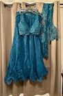 Dark Green Embelished Lehenga Indian Dress Includes Jewelry