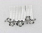 Gorgeous Clear Crystal Mother Of Pearls Floral Bridal Hair Comb Accessories