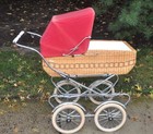 Vintage 1970 s Peg Perego Pram Wicker Rattan Baby Carriage   Stroller Italy