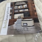 Hold Everything 6 Piece Quilted Cases Storage Set Cotton Natural Navy Dishes Ws