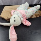 Dakin Vintage Bunny Rabbit Plush Floral Cloth Body Satin Arms Ears Tummy 1989