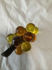 Vintage Lucite Acrylic Grape Cluster Amber Green Mid Century Mcm Table Decor 8   