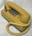 Vintage 1960s Western Electric 2554 Yellow Push Button Touch Wall Mount Phone