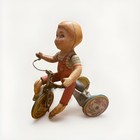 Vintage 1930s Unique Art Mfg Tin Litho Wind Up Kiddy Cyclist For Repair