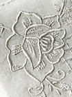 Swiss Appenzell Handkerchief Embroidered Rose Vintage 1980s Delicate