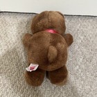 1985 Dakin Brown Teddy Bear 9  Plush Red Bow Vintage Stuffed Animal