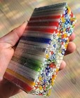 Millefiori Clear Multi Color Italian Venitian Flower Glass Mosiac   1 1