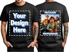 Custom T-shirt Personalized Upload Your Photo Text Logo Front   Back 100  Cotton