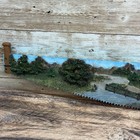 3d Hand Painted 2 Man 2 Handle 22  Crosscut Saw Folk Art Country Farm Amish Barn