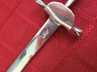 Vtg European 850 Silver Sword Letter Opener Repouss   Handle 5 5    15 3g Dagger