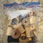 Vintage Original Empty Wooden Sewing Thread Spools Lot  Beige black