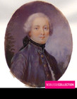 Rare Antique  18th Century French Miniatures Hand Painted Noble Couple Portraits