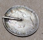 1864 New Brunswick 5 Cents Silver Coin - Rare But Has Attachment