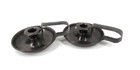 Antique Vintage Pair Of Copper Chamber Candle Stick Holders Aged Patina