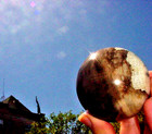 Buddhist Monk In The Sphere Divination Petrieid Wood Blessed Prayer Gazing Orb