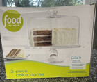 Food Network Glass Cake Stand Dome 2 Piece Footed Pedestal Covered Server Plate