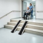 2pcs 7ft Telescopic Wheelchair Ramp Portable Aluminum Mobility Ramp Adjustable