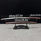 Handmade Katana 1095 Steel Razor Sharp Brown Saya Full Tang W  Stand