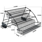 3 Layers Pull Down Spice Rack Pull Out Metal Cabinet Organizer Kitchen Stand