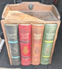 Vintage William Shakespeare Faux Book Bar Set Decanter   6 Shot Glasses  rare 