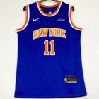 Finals Patch Jalen Brunson  11 New York Knicks Stitched Basketball Jersey Blue