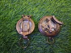 Vintage Nautical Brass Pocket Compass Marine Navigation Gift Set