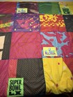 Super Bowl Lix Nfl Football Refried Fleece Throw Blanket Upcycled New 46x55