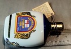 British Navy Pusser   s Rum Hip Flask W  Paper Tag Tax Strip Import Sticker Rare