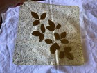 Vintage Mid Century Modern Lucite Acrylic Gold Flecked With Leaves Platter