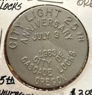 1963 Casecade Locks Oregon City Light 25th Anniversary Trade Token Good For 25c