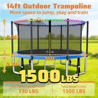Fiziti 14ft Trampoline For Adults   Kids  Outdoor With Enclosure Net