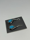 Navajo Handmade Sterling Silver Native American Turquoise Earrings Signed
