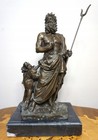 Bronze Sculpture Cerberus Dogs Art Statue Hades Decor Man Heads Rare Decor Rare