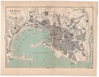 Genoa Italy Harbor City Plan Antique Map 1900 J Bartholomew Street Map 1900