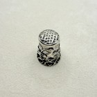 Vintage 925 Sterling Silver Filigree Floral Leaf Thimble Sewing Collectible
