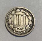 Civil War Era Nickel 1865 Us Three Cent Piece Coin