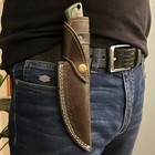 Genuine Leather Engraved Custom Handmade Sheath For Fixed Blade Knife   Holster